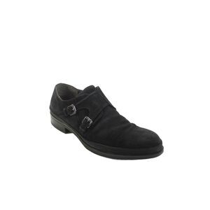 Cesare Paciotti Mens Suede Buckle Closure Dress Shoes Black Size 8